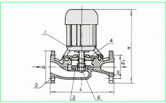 SGR热水增压立式管道离心泵外形安装尺寸图及尺寸表